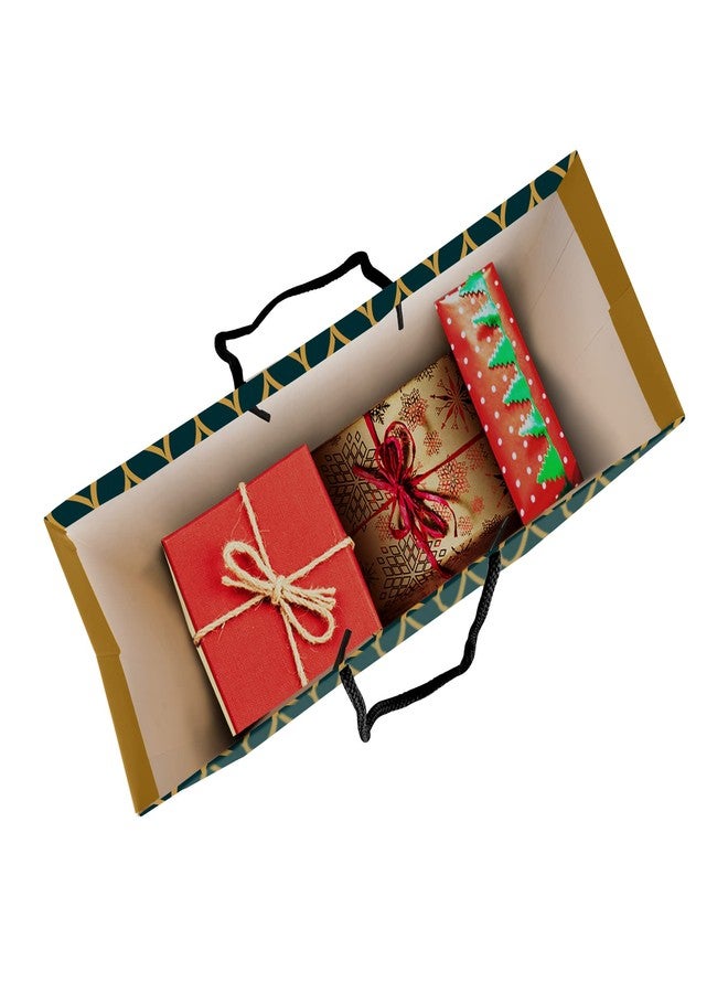 PaperPep Golden Abstract Ornamental Print 12.5"X4.75"X17" Gifting Paper Bag | Ideal for Return Gifts, Presents, Weddings, Birthday, Holiday Presents, Celebrations | Pack of 6 - Image 5